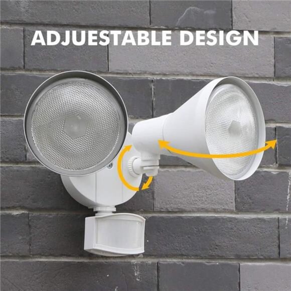 1800LM LED Motion Sensor Light Outdoor, Dual-Head Security Light, 3000K - Picture 4 of 8